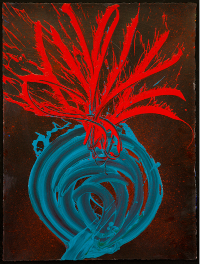 Dale Chihuly Burned Black Ikebana Drawing 2007