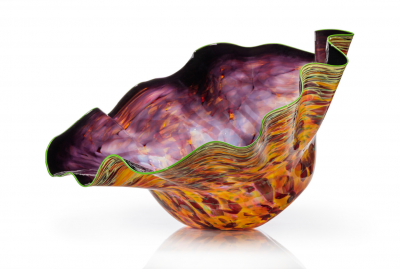 Dale Chihuly Deep Violet Macchia with Leaf Green Lip Wrap 2007