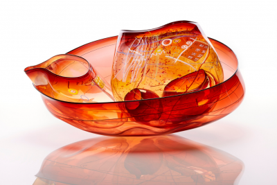 Dale Chihuly Garnet Flame Basket Set 2018