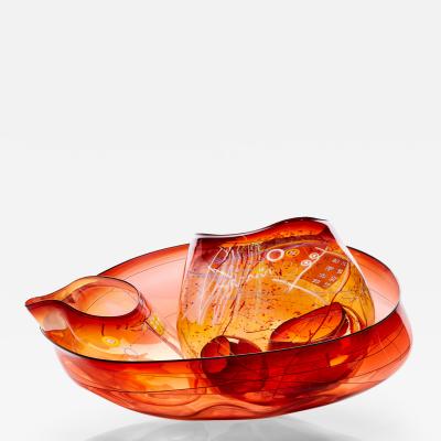 Dale Chihuly Garnet Flame Basket Set 2018