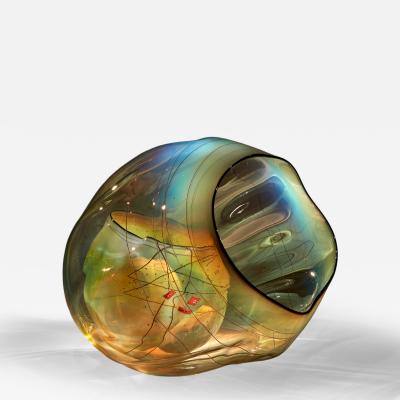 Dale Chihuly Golden Celadon Basket Set with Drawing Shard 2018