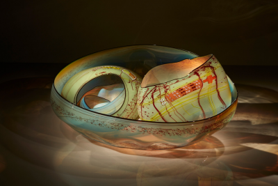 Dale Chihuly Golden Celadon Basket Set with Drawing Shards 2017