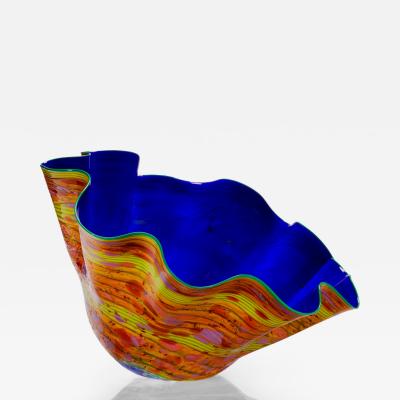 Dale Chihuly Oxide Blue Macchia with Pale Forest Lip Wrap 2012