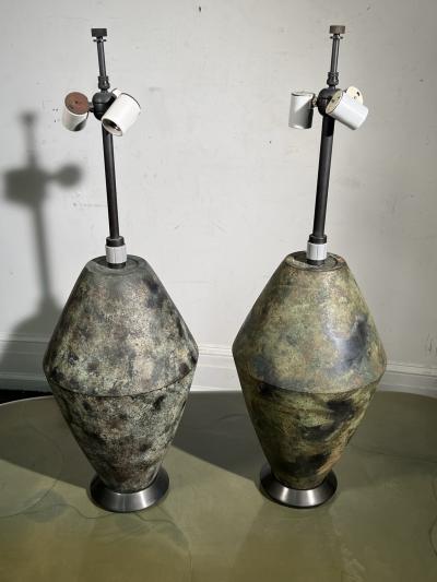 Damon Giffard EXCEPTIONAL PAIR OF MID CENTURY SCULPTURAL LAMPS BY DAMON GIFFARD