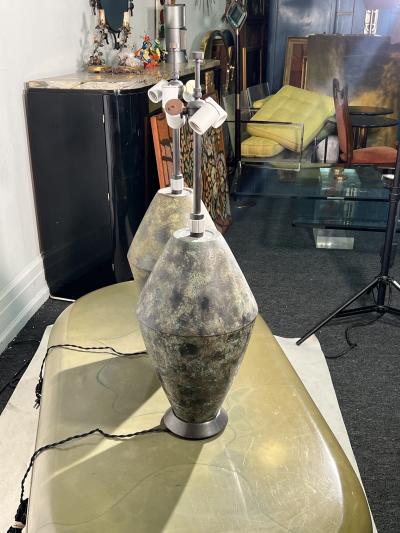 Damon Giffard EXCEPTIONAL PAIR OF MID CENTURY SCULPTURAL LAMPS BY DAMON GIFFARD