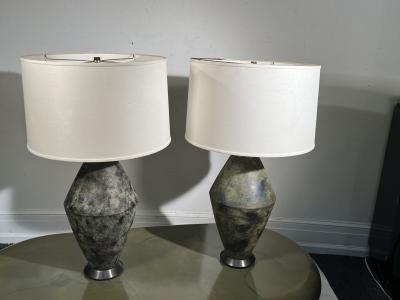 Damon Giffard EXCEPTIONAL PAIR OF MID CENTURY SCULPTURAL LAMPS BY DAMON GIFFARD
