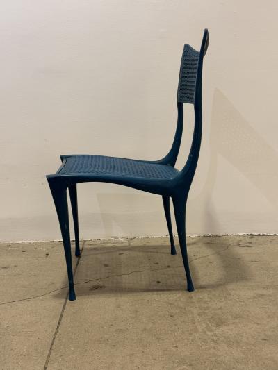 Dan Johnson 4 Painted Gazelle 10B chairs Glass Top Table in cast aluminum by Dan Johnson