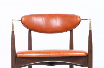 Dan Johnson Dan Johnson Viscount Cognac Leather Brass Accent Armchair for Selig