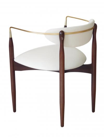 Dan Johnson Dan Johnson Walnut Brass Armchairs