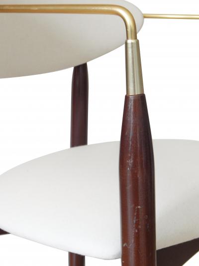 Dan Johnson Dan Johnson Walnut Brass Armchairs