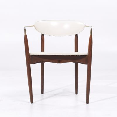 Dan Johnson Dan Johnson for Selig Viscount Mid Century Brass and Walnut Chair