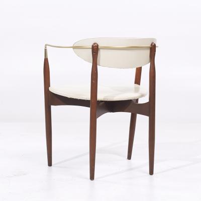 Dan Johnson Dan Johnson for Selig Viscount Mid Century Brass and Walnut Chair
