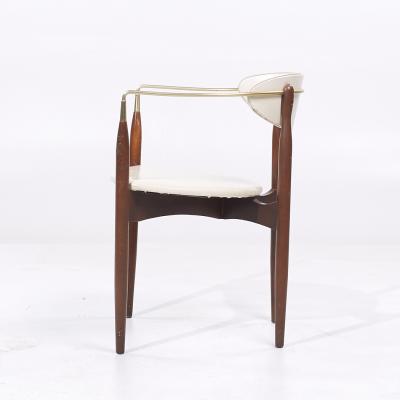 Dan Johnson Dan Johnson for Selig Viscount Mid Century Brass and Walnut Chair