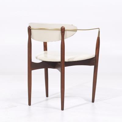 Dan Johnson Dan Johnson for Selig Viscount Mid Century Brass and Walnut Chair