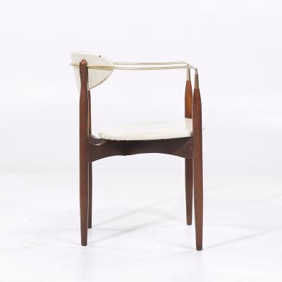 Dan Johnson Dan Johnson for Selig Viscount Mid Century Brass and Walnut Chair