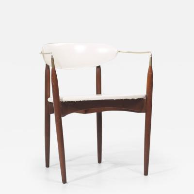 Dan Johnson Dan Johnson for Selig Viscount Mid Century Brass and Walnut Chair