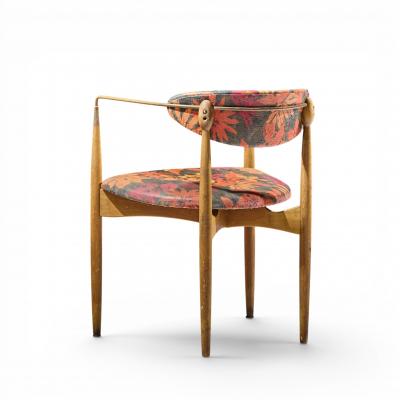 Dan Johnson Dan Johnson for Selig Viscount Mid Century Brass and Walnut Chair