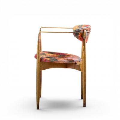 Dan Johnson Dan Johnson for Selig Viscount Mid Century Brass and Walnut Chair Pair