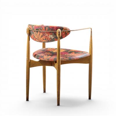 Dan Johnson Dan Johnson for Selig Viscount Mid Century Brass and Walnut Chair Pair