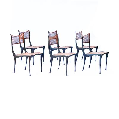 Dan Johnson Set of 6 Bronze Gazelle Chairs by Dan Johnson