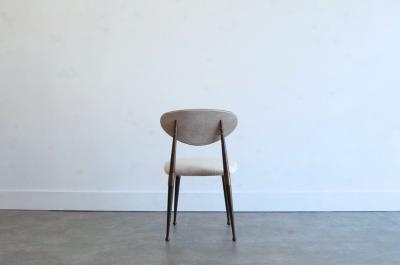 Dan Johnson Set of Four Dining Chairs in Chenille and Bronze by Dan Johnson C 1950s