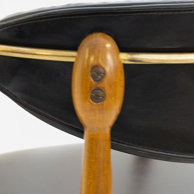 Dan Johnson Walnut and Brass Viscount Chair by Selig