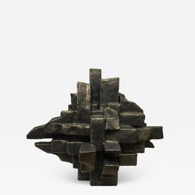 Dan Schneiger Interzone Table Sculpture in Black Gold Finish by Dan Schneiger
