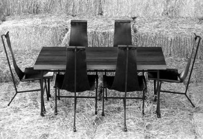Dan Wenger Set of Ten Dan Wenger Tripod Dining Chairs