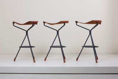 Dan Wenger Set of Three Bar Stools by Dan Wenger US