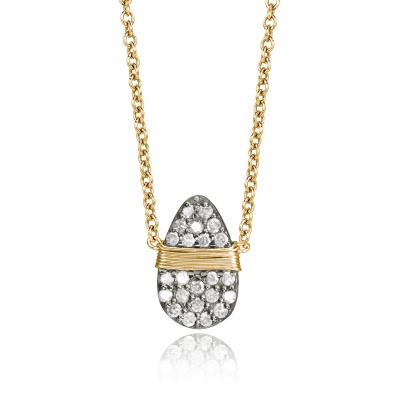 Dana Kellin Dana Kellin Elliptical Pave Diamond Drop Necklace