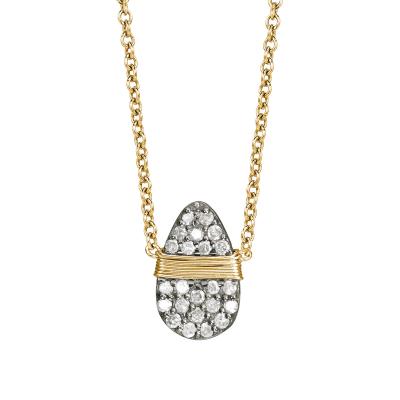 Dana Kellin Dana Kellin Elliptical Pave Diamond Drop Necklace
