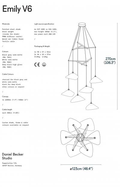 Daniel Becker Daniel Becker Emily Vertikal 6 Chandelier