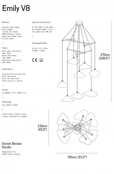 Daniel Becker Daniel Becker Emily Vertikal 8 Chandelier