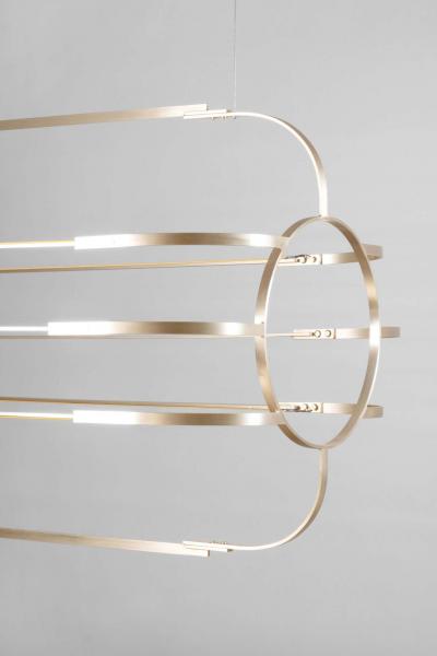 Daniel Becker Large Daniel Becker Charlotte Brass Sculptural Chandelier