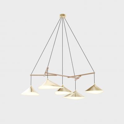 Daniel Becker Large Daniel Becker Emily 5 Chandelier in Brass