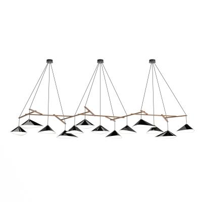 Daniel Becker Monumental Daniel Becker Emily 13 Chandelier in Matte Anthracite Oak Frame