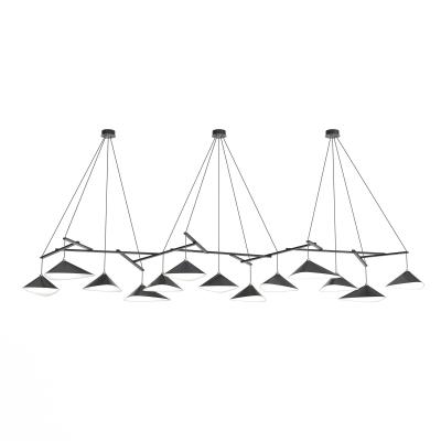 Daniel Becker Monumental Daniel Becker Emily 13 Chandelier in Matte Anthracite Oak Frame