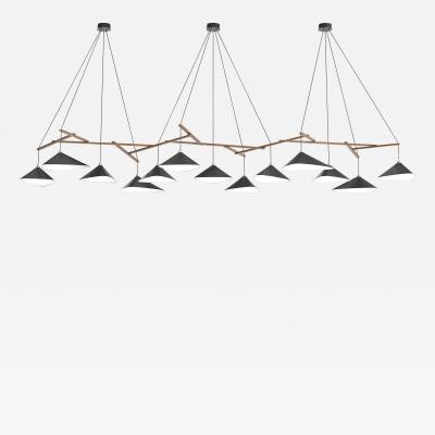 Daniel Becker Monumental Daniel Becker Emily 13 Chandelier in Matte Anthracite Oak Frame