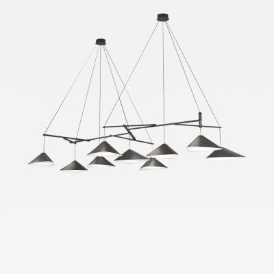 Daniel Becker Monumental Daniel Becker Emily 9 Chandelier in Matte Anthracite Black Frame