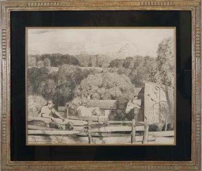 Daniel Garber Feeding the Pigs