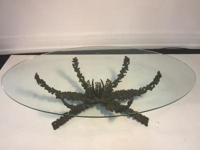 Daniel Gluck Brutalist Bronze Sculptural Coffee Table by Daniel Gluck