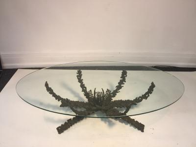 Daniel Gluck Brutalist Bronze Sculptural Coffee Table by Daniel Gluck