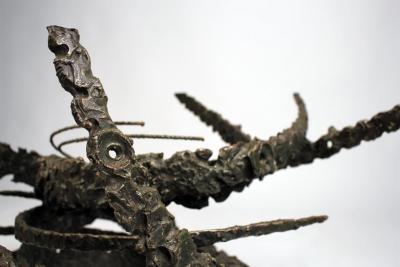 Daniel Gluck Cast and Welded Sculptural Bronze Round Swirl Coffee Table by Daniel Gluck