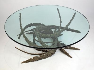 Daniel Gluck Cast and Welded Sculptural Bronze Round Swirl Coffee Table by Daniel Gluck