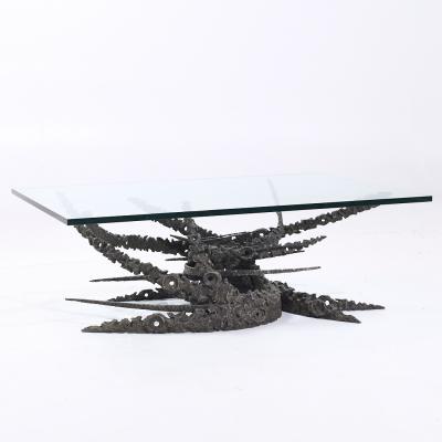 Daniel Gluck Daniel Gluck Mid Century Bronze Brutalist Swirl Coffee Table