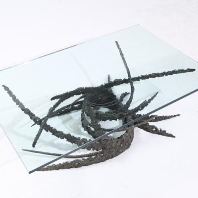 Daniel Gluck Daniel Gluck Mid Century Bronze Brutalist Swirl Coffee Table