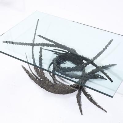 Daniel Gluck Daniel Gluck Mid Century Bronze Brutalist Swirl Coffee Table