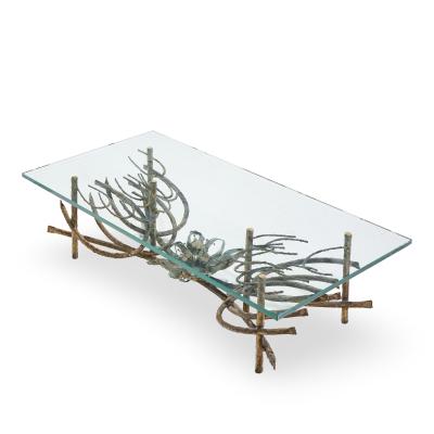 Daniel Gluck Daniel Gluck Mid Century Sculptural Bronze Coffee Table