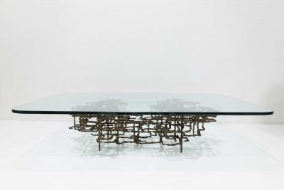 Daniel Gluck Daniel Gluck Sculptural Coffee Table in Bronze 1970s