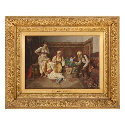 Daniel Israel Antique Orientalist and anti Semitic oil painting by Daniel Israel